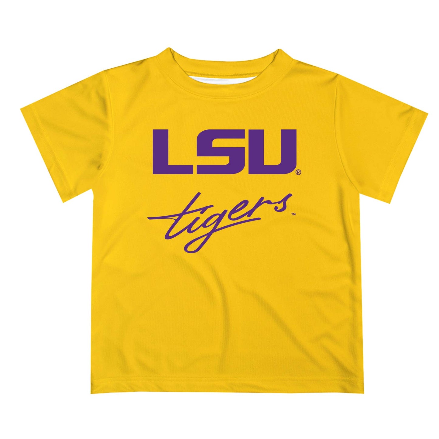 LSU Tigers Vive La Fete Script V1 Short Sleeve T-shirt: White / 2