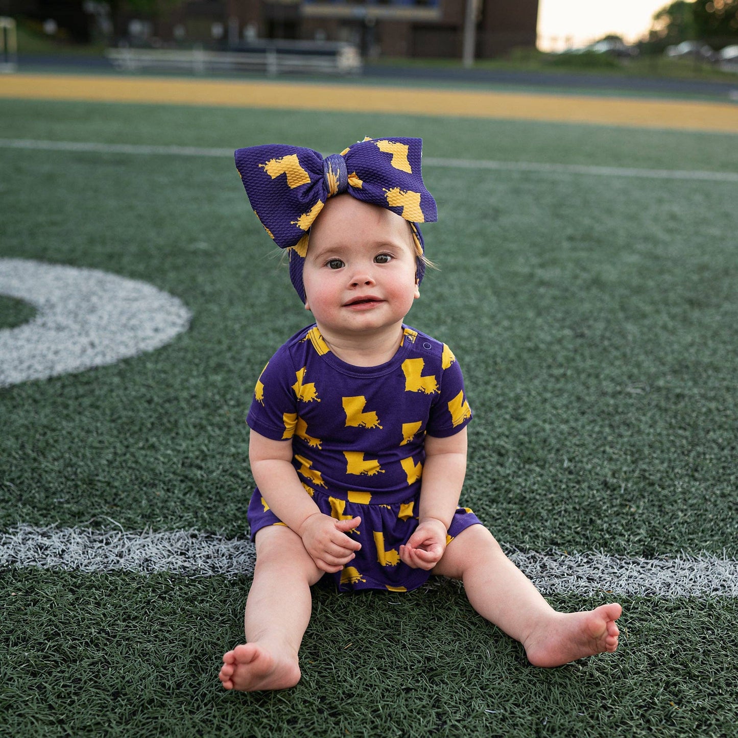 Bamboo Kids Girl Baby Toddler Clothing Tutu Louisiana Purple & Gold: 24m