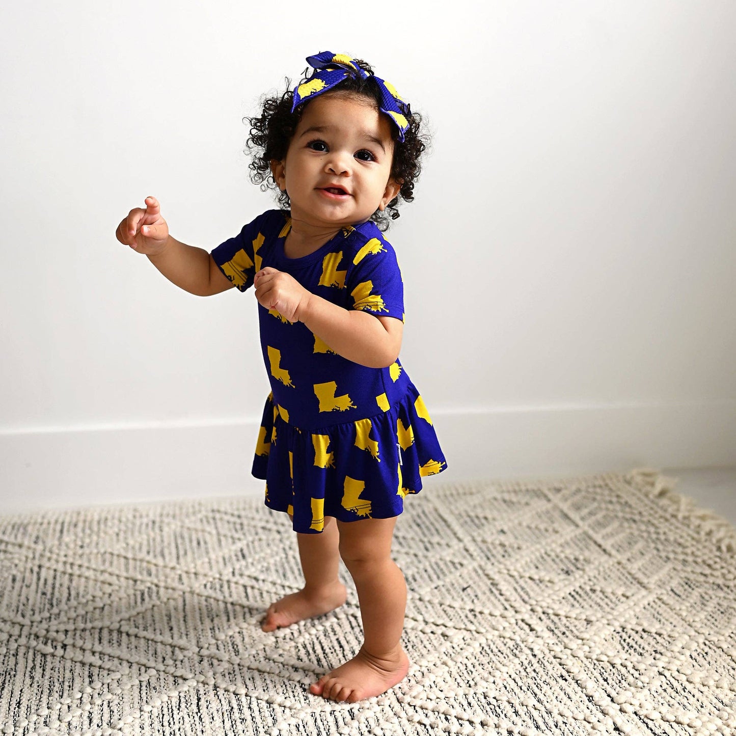 Bamboo Kids Girl Baby Toddler Clothing Tutu Louisiana Purple & Gold: 24m
