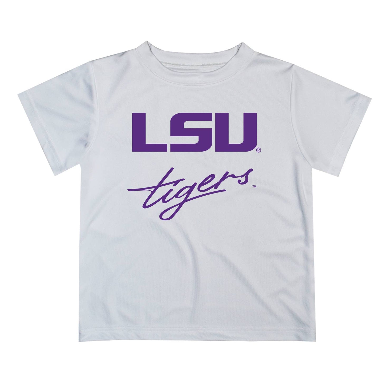 LSU Tigers Vive La Fete Script V1 Short Sleeve T-shirt: White / 2