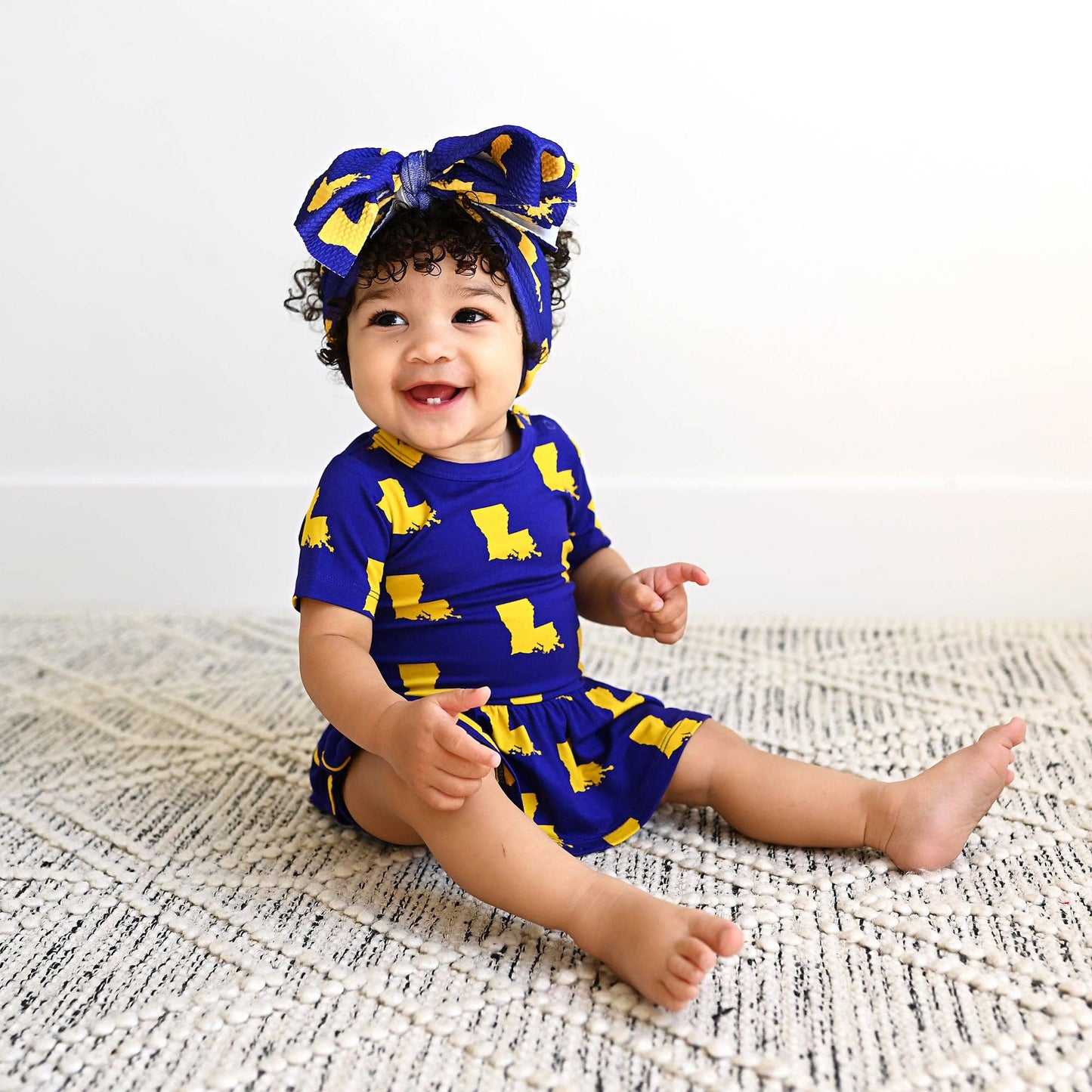 Bamboo Kids Girl Baby Toddler Clothing Tutu Louisiana Purple & Gold: 24m