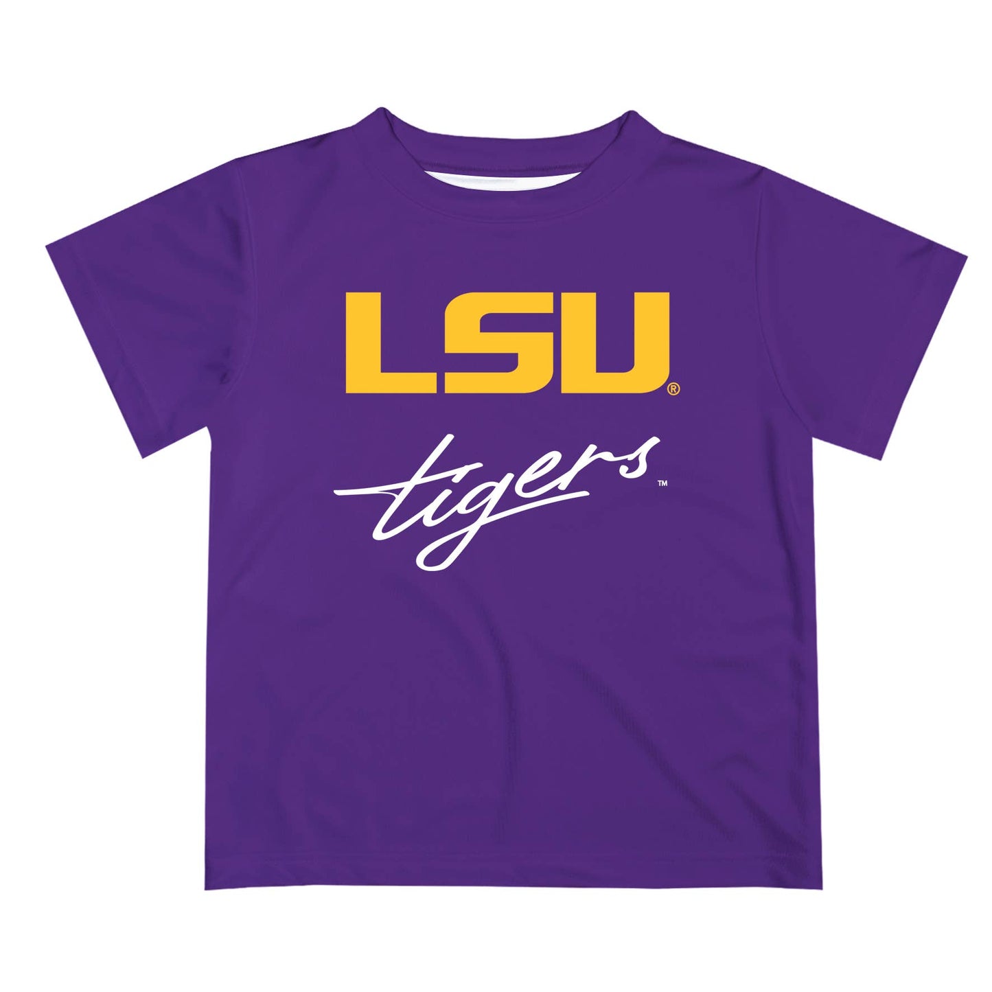 LSU Tigers Vive La Fete Script V1 Short Sleeve T-shirt: White / 2