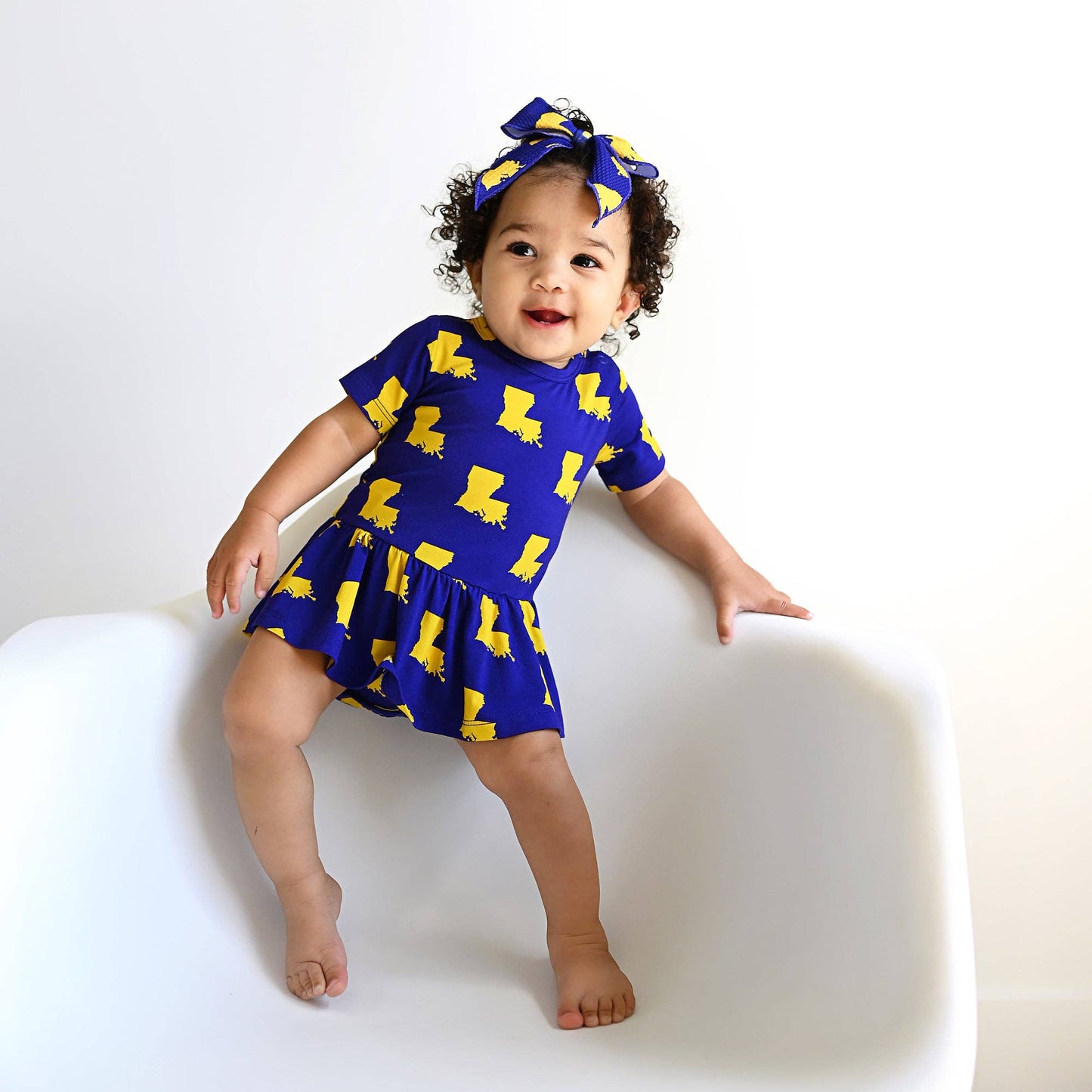 Bamboo Kids Girl Baby Toddler Clothing Tutu Louisiana Purple & Gold: 24m