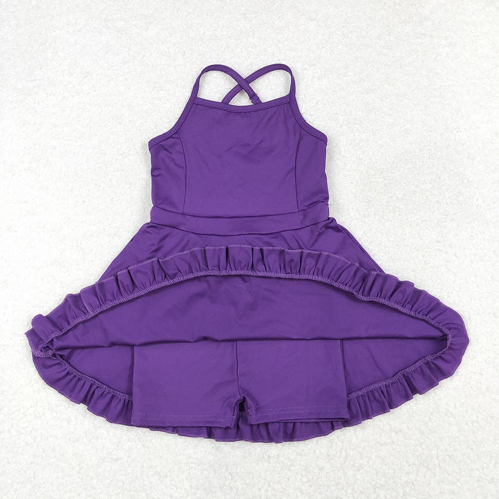 Sibling Baby Girls 3 Colors Athletic Active Wear Knee Length Dresses: Red / 4T