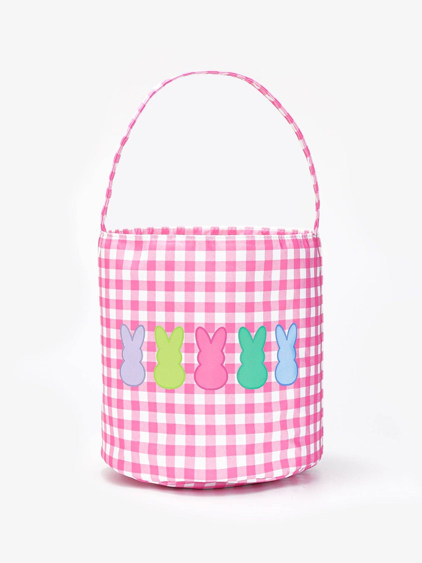 Girls Rabbit Print Checked Easter Basket