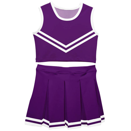 Purple White Sleeveless Cheerleader Set: XS