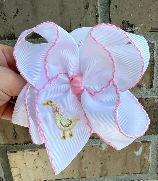 Silly Goose Moonstitch Embroidered Bow
