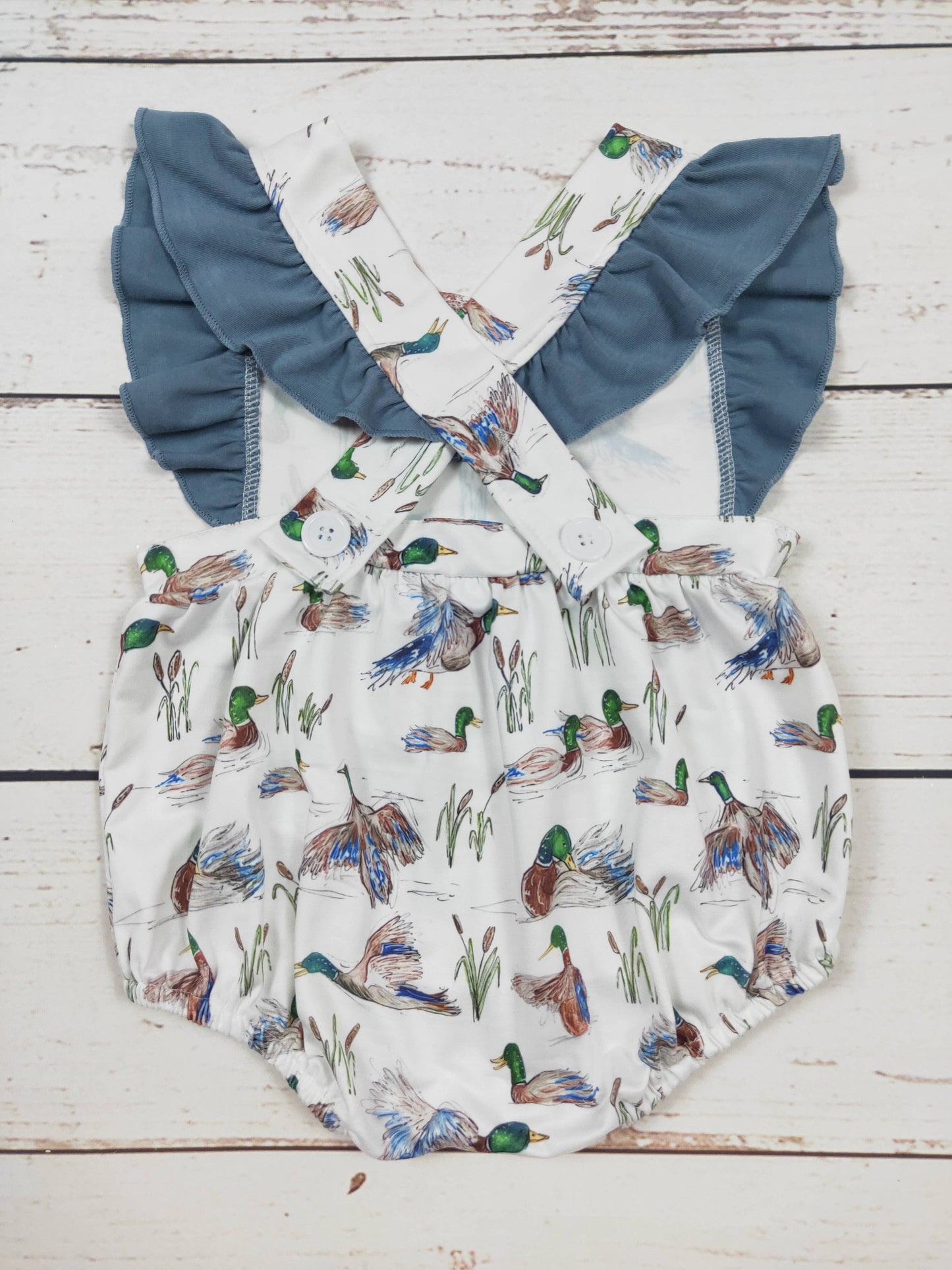 Duck Printed Baby Girls Romper: 2T