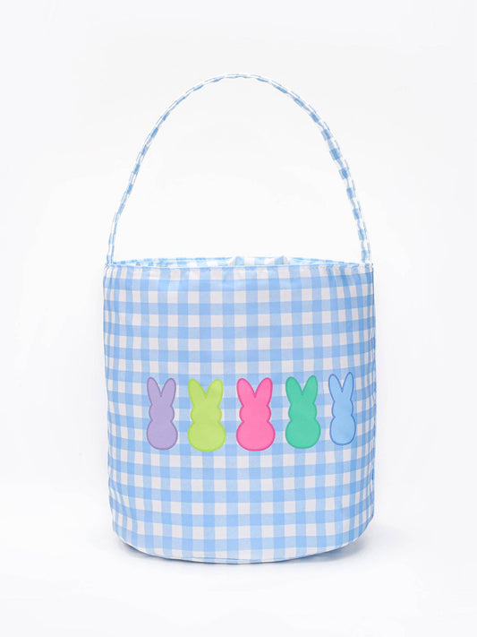 Boys Rabbit Print Checked Easter Basket