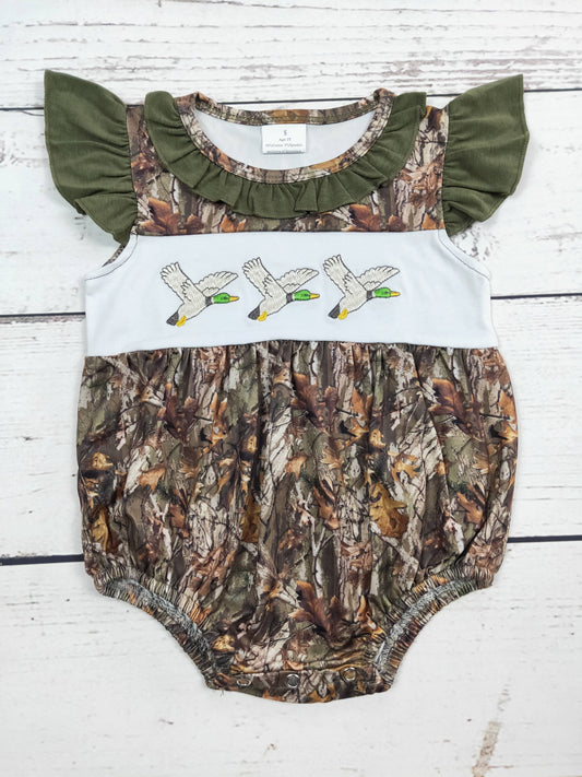 Duck Appliqué Baby Girls Romper: 2T